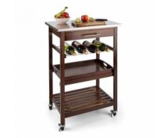 Vermont Carrello da cucina Carrello da servizio Cassetto Cantinetta Acciaio inox