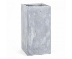 Solidflor Vaso alto Vaso per piante 40x80x40 cm Fiberon Grigio Chiaro