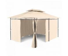Grandezza Gazebo da Giardino 3x4m Acciaio Poliestere beige