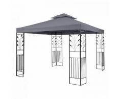 Odeon Grey Gazebo 3x3m Acciaio Poliestere grigio scuro