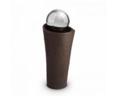 Belice Fontana Decorativa da Giardino LED Polyrattan 22 cm Sfera Acciaio
