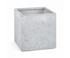 Solidflor Vaso alto Vaso per piante 50x50x50 cm Fiberon grigio chiaro