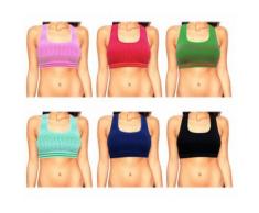 Set 3 reggiseni colorati mod. ASHLEY con pois e coppe imbottite retro a vogatore