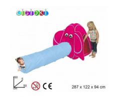 Tenda da gioco elefante 287x122 x94 cm con tunnel pop up per bambini Linea Cigioki