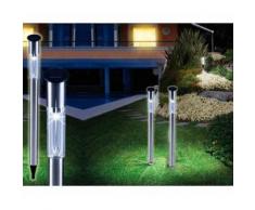 Set 2 Lampade 1 led da 70 cm a energia solare da giardino segnapasso