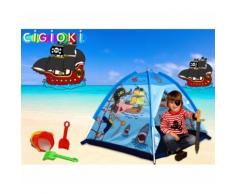 Tenda da gioco pirati forma piramide 112x112x94 cm tema marinaro per bambini Linea Cigioki