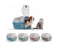 10569 Trasportino in plastica modello Rhino per cani e gatti da viaggio 51 cm