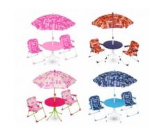 Set da giardino per bambini 3177110 COVERI BABY tavolino sedie e ombrellone