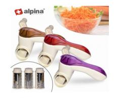 97890 Multi grattugia manuale a rullo ALPINA con 3 lame acciaio affetta e sminuzza