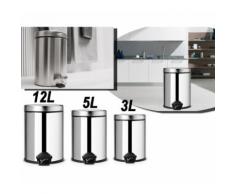 Pattumiera multiuso casa ufficio negozio alluminio bidone rifiuti 3 diverse capacità 3 - 5 - 12 LT