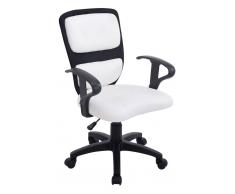 CLP Sedia per scrivania da bambini Einstein , nero / bianco, polipropilene, altezza regolabile 43 - 53 cm