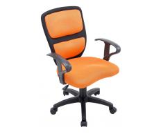 CLP Sedia per scrivania da bambini Einstein , nero / arancione, polipropilene, altezza regolabile 43 - 53 cm