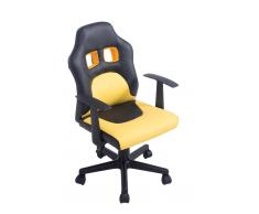 CLP Sedia da scrivania per bambini Fun , nero / giallo, polipropilene, altezza regolabile 42 - 52 cm