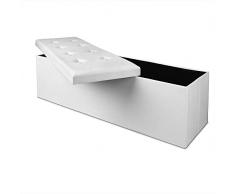 Casaria Panca Contenitore Pieghevole 131 L Similpelle 115x38x38cm Pouf Poggiapiedi Baule Ottomana