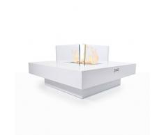 Camino a bioetanolo da terra per interno esterno Panarea Bianco 70x70x35