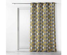 douceur dintérieur, Tenda con occhielli 140 x 260 cm poliestere stampato palpito giallo/antracite