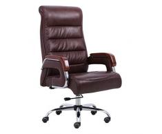 PERTID Sedia da ufficio Sedia da ufficio girevole in pelle PU, dirigenziale di lusso regolabile Direttore esecutivo con schienale alto Scrivania per computer Sedile reclinabile