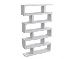 VE.CA-ITALY MENSOLA LIBRERIA ARAGON DESIGN IN LEGNO DI ALTA QUALITA MADE IN ITALY IN 9 DIFFERENTI COLORAZIONI SPESSORE 4 cm (BIANCO)