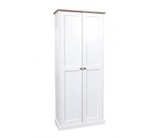 Esidra Georgetown Armadio Appendiabiti, Legno, Bianco, 84 x 37.5 x 192 cm