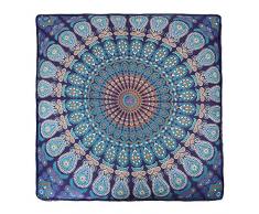 Esclusivo piazza indiano pavone Mandala arazzo grande quadrato cuscino da pavimento pouf ottomano della Boemia meditazione seduta 88,9 x 88,9 cm