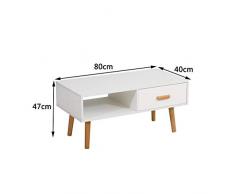 Home warehouse Tavolo da Salotto Divano, casalingo Multifunzione tavolino da Tavolo Angolo tavolino Piccolo TV Mobile Camera da Letto Comodino Tavolo Quadrato Bianco,White