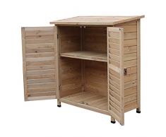 Capanna con porta a 2 ante 870x465x950 mm Legno d'abete rosso Tetto bitumato Capanno degli attrezzi
