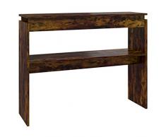 vidaXL Tavolino Consolle Rovere Fumo 102x30x80 cm in Legno Multistrato