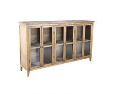 Briconess.com Mobile credenza da interno in nobilitato bilaminato con 6 ante e 6 ripiani Linea Classic Long Wood