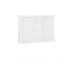InHouse srls Credenza, Arte povera, in Legno massello e MDF con rifinitura in Bianco Opaco - Mis. 120 x 40 x 88