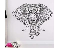 wopiaol Adesivi murali Luminosi Foo Murale Mobile Elefante Indiano Mandala Hippie Matrimonio 65X57 cm