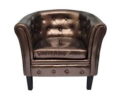 vidaXL Poltrona poltrone Chesterfield Poltrona Ecopelle Stile capitonne Caffe