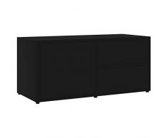 vidaXL Mobile Porta TV Madia Unità Multimediale HiFi Arredo Credenza Buffet Consolle Armadietto Mobiletto Basso in Truciolato Nero 80x34x36 cm
