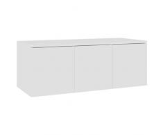 vidaXL Mobile Porta TV Buffet Madia Unità Multimediale HiFi Mobiletto Basso Arredo Credenza Consolle Armadietto in Truciolato Bianco 80x34x30 cm