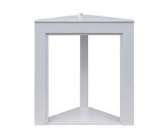 Rebecca Mobili Cornice Camino Ad Angolo, Caminetto Decorativo Angolare, Bianco, Mdf, Per Salotto Camera Da Letto - Misure: 100 x 90 x 45 cm (HxLxP) - Art. RE6742