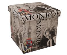 38 x 38 cm sgabello pieghevole imbottitura in ecopelle sgabello pieghevole sgabello sedile cubo sgabello contenitore Marylin Monroe