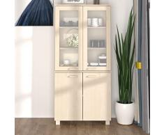 MOONAIRY Credenza alta, credenza cucina, credenze per soggiorno, mobile per caffè, mobile a buffet, armadietti e vetrine, in legno massello di pino marrone miele