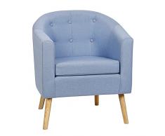 ShiShi Poltroncina Camera da Letto, Chauffeuse con Braccioli, Poltrone da Soggiorno per 1 Persona, Piccolo Divano Imbottito Spesso 64 × 60 × 70 cm (Azzurro)