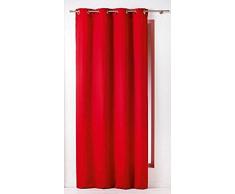Douceur DIntérieur - 1603523, Tenda Con Occhielli , 140 X 280 Cm , Essentiel , Poliestere Unito , Rosso