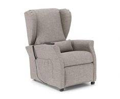 Orthomatic® - Poltrona Relax 2 Motori Elevabile Modello Orchidea Motorizzata, Roller System, Tessuto Idrorepellente Anti-Macchia. Poltrona per Anziani. Reclinabile. Iva 4% (Grigio)