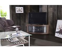 Centurion Supports, mobile da TV Pangea, con linea curva, per angolo, per TV da 32 a 55 Walnut