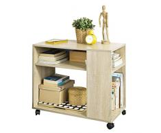 SoBuy® FBT34-N,Tavolino Basso da Salotto con Ruote,Mobile Multiuso,IT