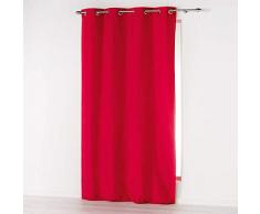 Douceur d interno tenda a occhielli microfibra unita assoluto, Poliestere, rosso, 260 x 140 cm