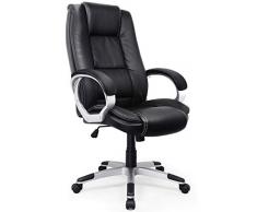 IntimaTe WM Heart Sedia Ufficio direzionale con Alto Schienale ergonomico Regolabile Poltrona Girevole Pelle, Sedia da pc (Nero)