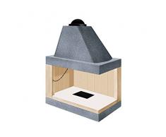 Camino caminetto refrattario cucina legna 55 mc angolo reversibile VZ 100 KD-KS