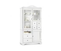 InHouse srls Dispensa, Arte povera, in Legno massello e MDF con rifinitura in Bianco Opaco- Mis. 120X52X220H