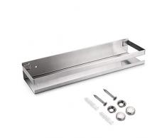 SUMNACON Mensola angolare per bagno, in acciaio inox, accessori da bagno, mensola da parete per doccia, organizer per cucina, bagno, soggiorno, hotel (40cm, argento)