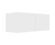 vidaXL Mobile Porta TV Armadietto Basso Buffet Arredo Unità Multimediale Mobiletto HiFi Credenza Madia Consolle in Multistrato Bianco 80x30x30 cm