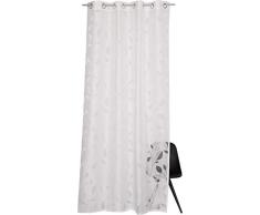 ESPRIT - Tende bianche trasparenti con occhielli, 140 x 250 cm, tenda con occhielli, tessuto misto, motivo: foglie