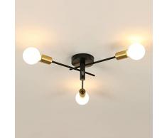 DAXGD Lampadario Industriali Vintage, 180°- 360° Lampadario Sputnik Regolabile, E27 Lampada da Soffitto per Soggiorno Camera da Letto Cucina e Corridoio