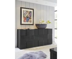 Arredocasagmb.it Mobile Contenitore 3 Ante Moderno Grigio Lucido Soggiorno Madia Buffet con sportelli Design Dame 05